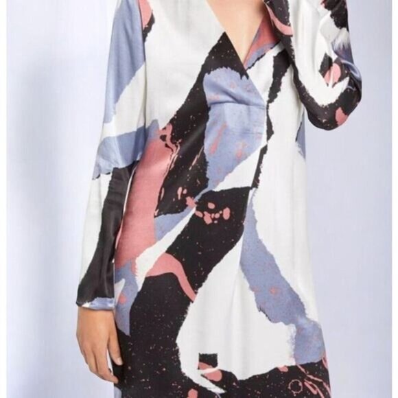 Minimum Paprika Dress in Purple Geometric Print - Size Large - Picture 1 of 12